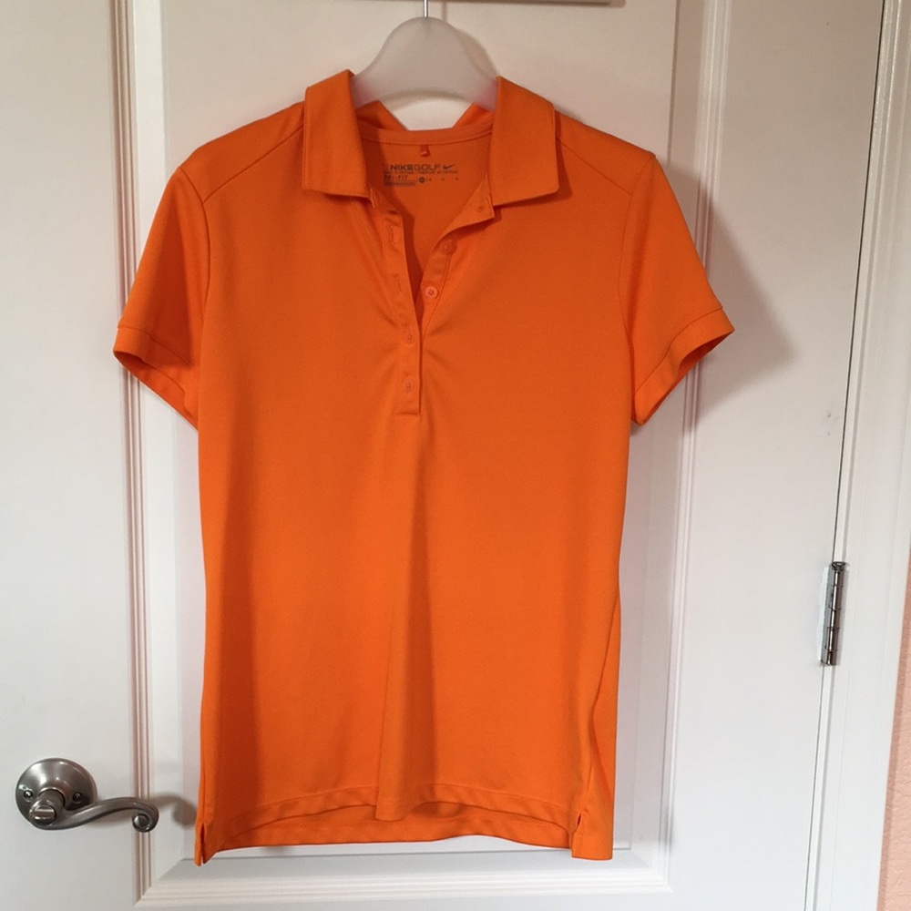 HP! EUC Nike Golf women’s short-sleeved, collared shirt. M. Bright orange.